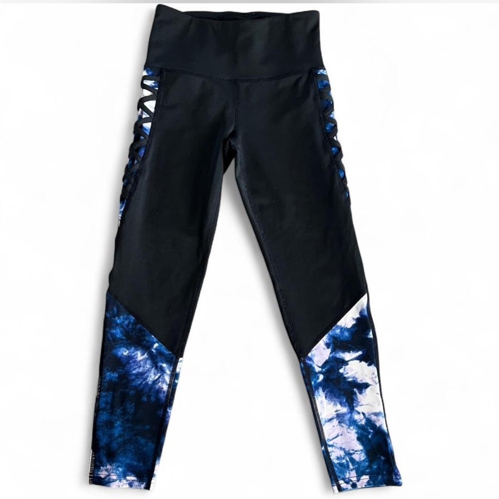 Women’s BSP Size Small Black and Blue Tie-Dye Leggings